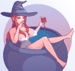 wannabepixels:    The Sorceress (from Dragon’s Crown) taking