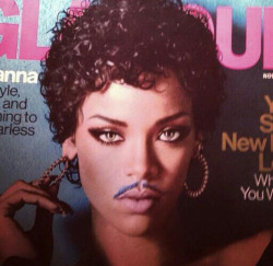 tastefullyoffensive:  If you add a mustache to Rihanna she becomes