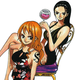 robinswhitehat: Nami & Robin for One Piece Exhibition.  The