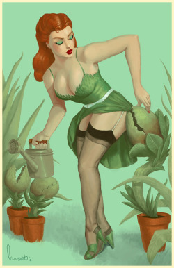 spicydonut:  Here is the lovely Miss Poison Ivy trying to water
