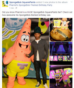 pizza-shit:  kaepncrunch:  Pharrell loves spongebob so much he