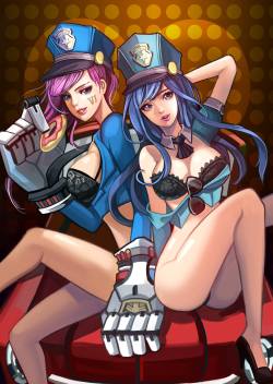 league-of-legends-sexy-girls:  Vi and Caitlyn 