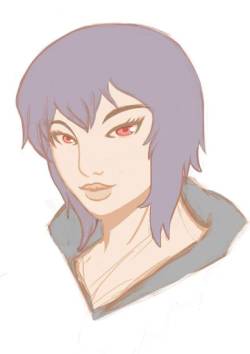 pechuguita: Mayor Motoko Kusanagi Portrait ( Ghost in the shell )  Quick color sketch :) 