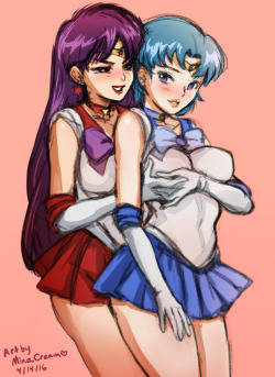     Sketch 55 - Mercury x Mars (Sailor Moon) Made a few tweaks