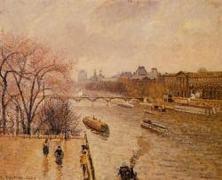 impressionism-art-blog:  The Louvre, Afternoon, Rainy Weather,