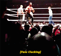 rollinsdaily:  Seth, Dean and the crowd with chicken taunts and