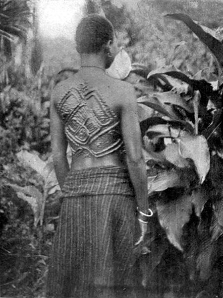 congo-mondele:  Cicatrised Batetela Woman (Lualaba-Kassai) - p. 150. The story of the Congo Free State; social, political, and economic aspects of the Belgian system of government in Central Africa (1905) 