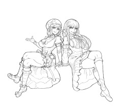 thegoldensmurf:  Grown-up Lambdadelta and Bernkastel. 