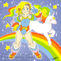 I wanted to draw fight-game Rainbow Brite and her vain piece