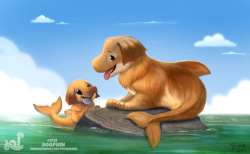 cryptid-creations:  Daily Painting 1723# Dogphin by Cryptid-Creations