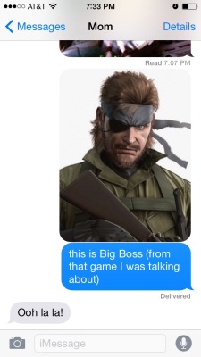 montypla:  My mom thinks Big Boss is cute 