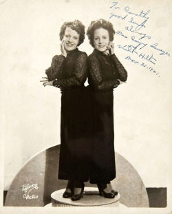 The Hilton Sisters conjoined twins, Daisy and Violet Hilton,