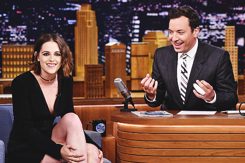 infinitekristens:          Kristen Stewart on The Tonight show with Jimmy Fallon over the years    Legend: Nov. 18, 2009Mar. 16, 2010Nov. 07, 2012Oct. 07, 2014Aug. 11, 2015Jan. 05, 2016