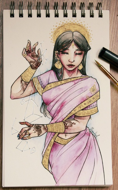 missfloras:  Since I want to wear Symmetra in a Sari for a Cosplay ball I wanted to see how this would fit her, so