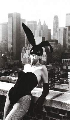 candypriceless:  Elsa Peretti in Bunny costume by Halston, 1975