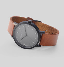 whatisindustrialdesign:  Matte Black & Tan Leather Watch