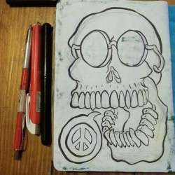 Sketchbook Project 2015.  Work in progress.  #skullsforlife #skulls