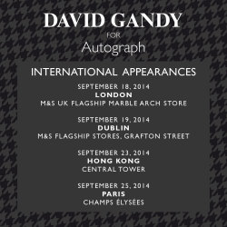 officialdavidgandy:  Preliminary info on David’s appearances