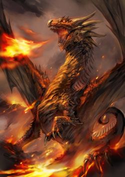 dragon-dungeon:  Fire Drake by sansyu