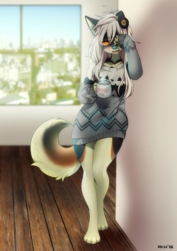 furrywolfcyrus:  Grumpybutt by Reka  Cute! <3