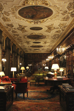  Library at Chatsworth House, Derbyshire, England by R S Preece