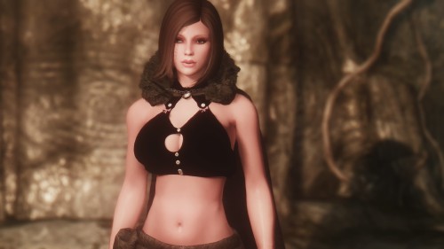 Testing shot of a new penumbra cuirass. In game shot of mesh not textured yet but will have the Black Velvet   Chainmail look of the rest of the set. Bottom 3DS shot to show the full mesh. (Neck area mesh is heavily borrowed from the Shinoa Armor.)GF