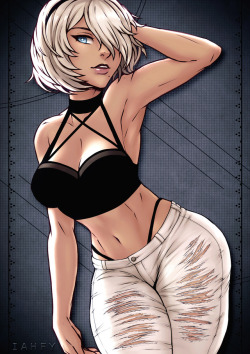 iahfy:  modern 2B that took 4ever I have a problem ;w; variation