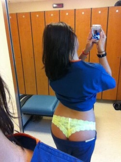 sexonshift:  #sexynurse #scrubs #braandpanties  Cute look in