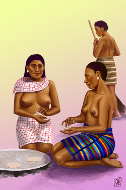 dapart:  Purépecha women making tortillas and gossiping in the