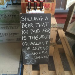thebottledbrew:Saw this beauty of a sign,  at the White Rabbit