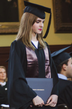 flawless-emma:  Emma w/ her Diploma - Brown University Graduation