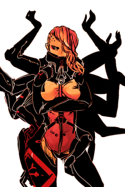 cakebat:  old drawing i did of mistral from metal gear rising
