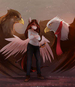 Commission for WinterblossomNot a tiny pegasus, but giant eagles