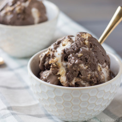 fullcravings:  Chocolate Marshmallow Rice Krispie Treat Ice Cream