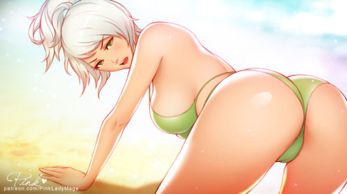 pinkladymage:My version of Pool Party Riven~! patreon ✮ gumroad ✮ twitter ✮ deviantart ✮ pixiv  