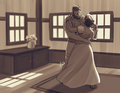 yinza:Magnus and Julia waltzing together in their cabin.[Image