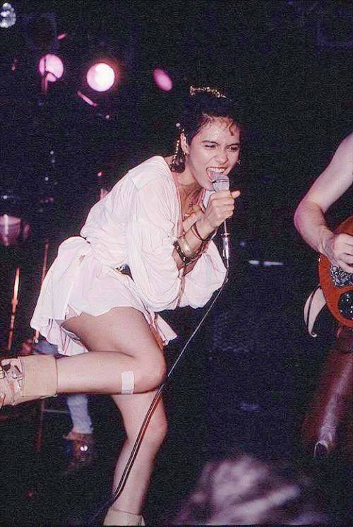 Annabella Lwin performing with Bow Wow Wow at the Roxy Theatre,
