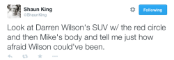 justice4mikebrown:  The distance between Darren Wilson’s SUV