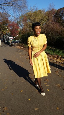 blackfashion: Vintage Terry Rogers Dress, Sam Edelman heels,