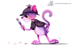 cryptid-creations:  Daily Paint #1042. Pink Panther by Cryptid-Creations