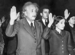 historicaltimes:  Albert Einstein and his daughter become citizens