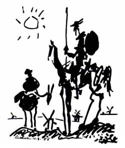 portraits-souvenirs:  Pablo Picasso : Don Quixote - Don Quichotte