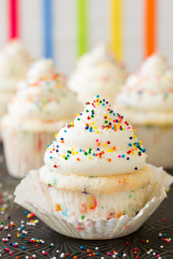 4himglory:  Funfetti Angel Food Cupcakes | Cooking Classy