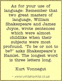 amandaonwriting:  Writing Quote – Kurt Vonnegut
