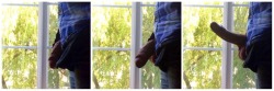 thehumandildo:Erection process by the window. Few things turn