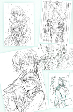 e-ck:  Pandora Hearts Artbook “There is” - Rough sketches