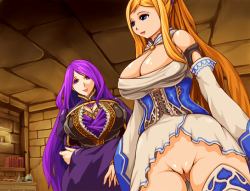 Two oppai hentai babes with big tits having a discussion over