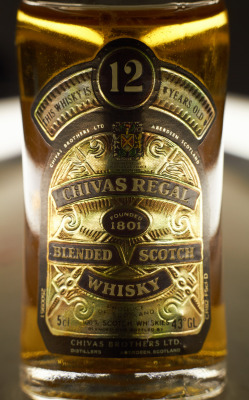 Chivas Regal Blended Scotch Whisky Label. This whisky is 12 years