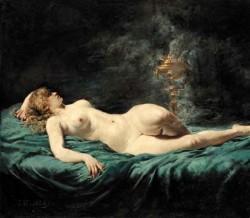 zombienormal:  Reclining Nude, Jules-Èlie Dalaunay (1828-1891).