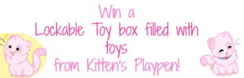 baby-perv:  kittensplaypenshop:  we just wanted to show our appreciation for all of your support of us with a big contest~! We love you guys so much D:You will be winning:1 Lockable Toy Chest1 Pink Metal Cuffs1 XOXO Impression Paddle1 Star Wand1 Tentacle1